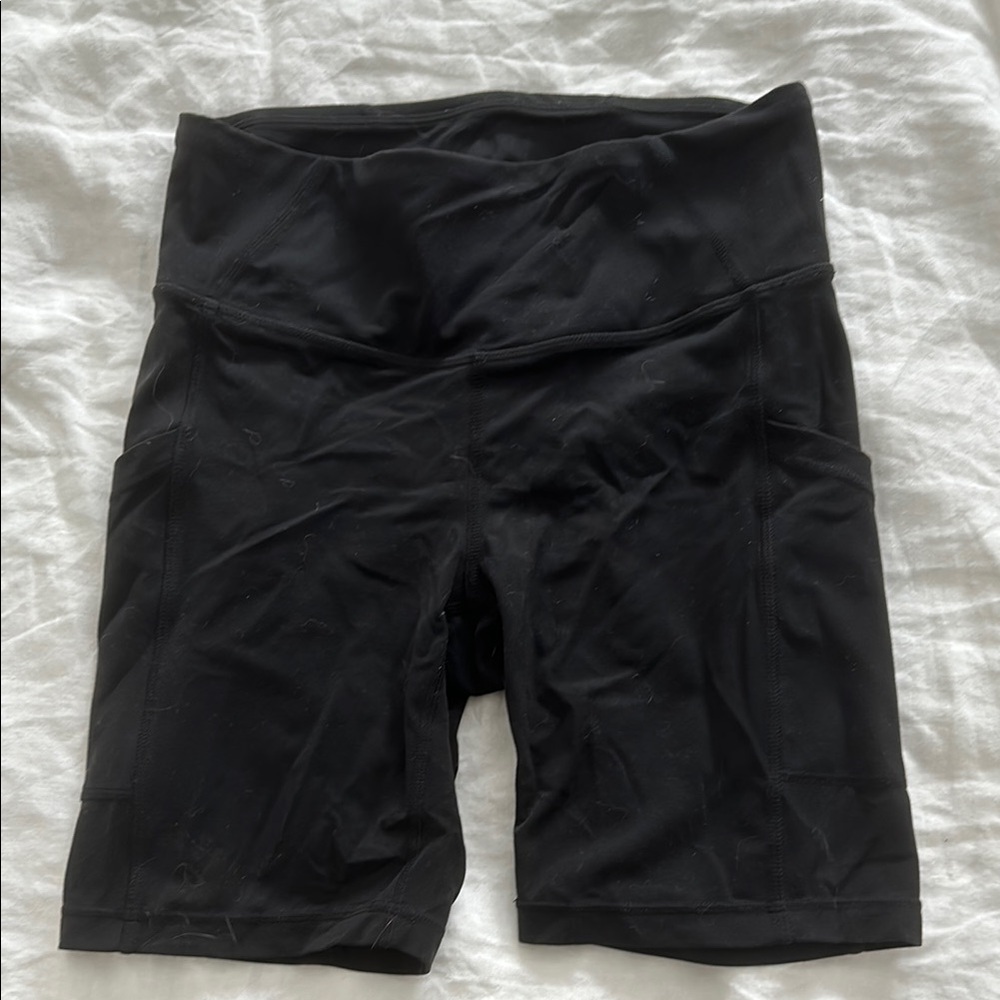 PrAna Electa Black High-Waisted Athletic Shorts